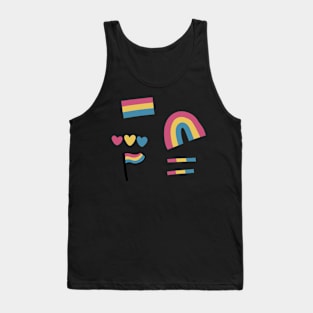 pansexual flag rainbow hearts sticker pack lgbtq Tank Top